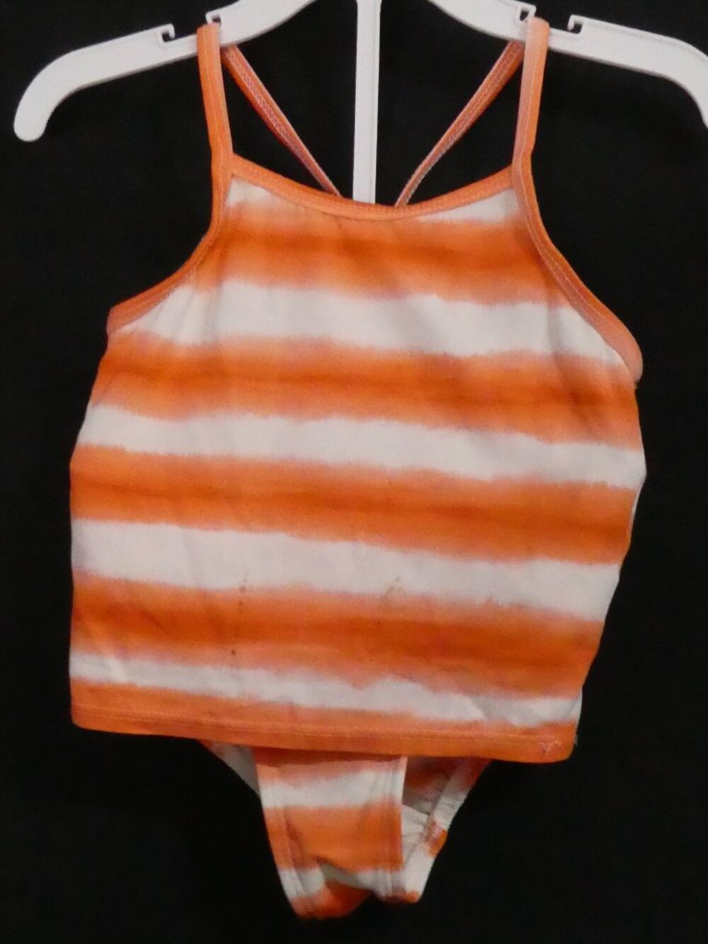 GAP Made in the USA Orange Tie Dye Stripe Tankini Swimsuit Set - Youth XS